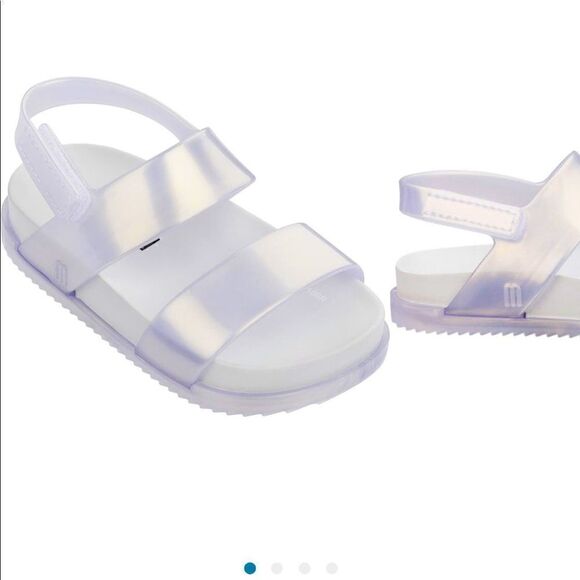 Mini Melissa Glittery Cosmic comfy sandal size 10 in white - Picture 2 of 13